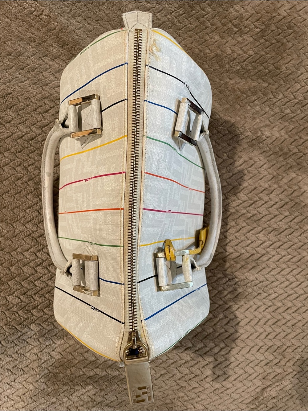 Fendi Zucca Spalmati or Forever Bauletto Boston bag - Picture 2 of 16